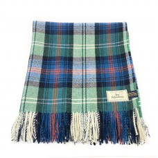100% Wool Blanket/Throw/Rug Green Tartan Checked Plaid